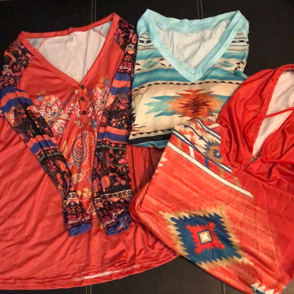 Lot of three stylish southwestern inspired, vibrant colors- never worn!